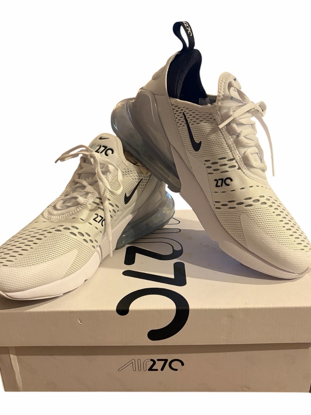 Nike Air Max 270 White Black Sneakers Men’s Size 8.5 NWB